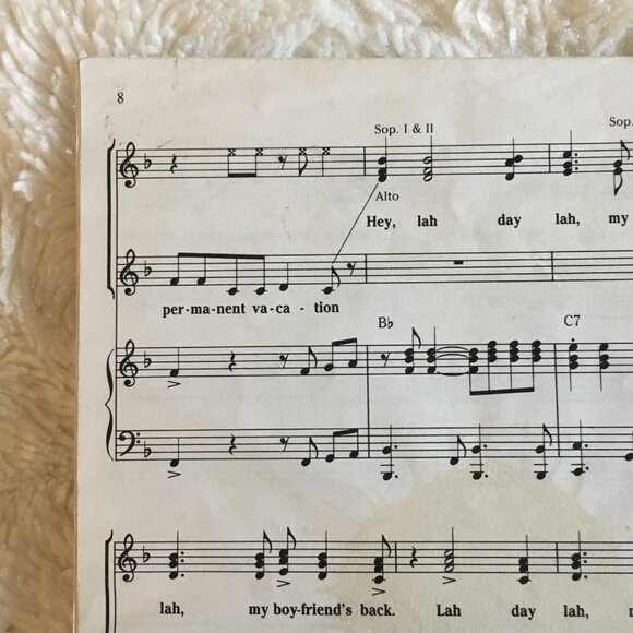 5/$25 'My Boyfriend's Back' Pop Hit Vocal Arrangement Music Sheets - Picture 3 of 3